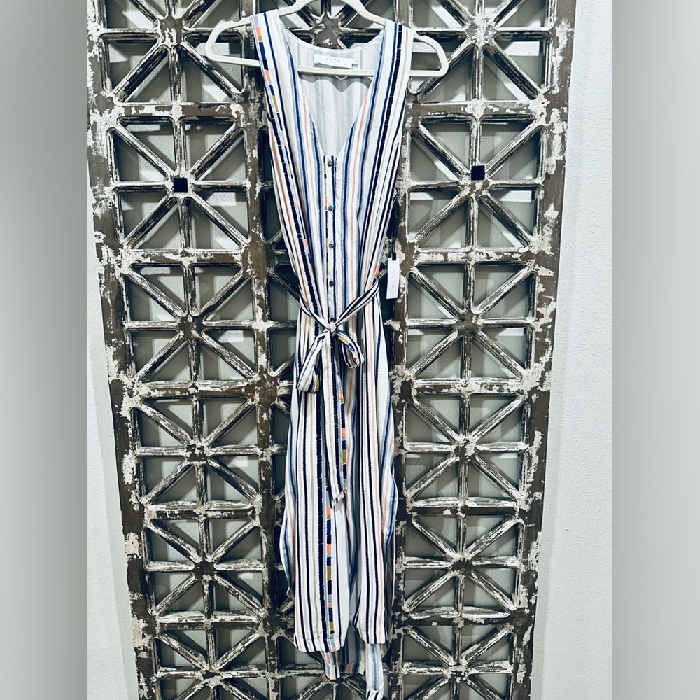 NWT Astr The Label Womens Andy Striped Midi Dress- Size Large - Picture 2 of 15